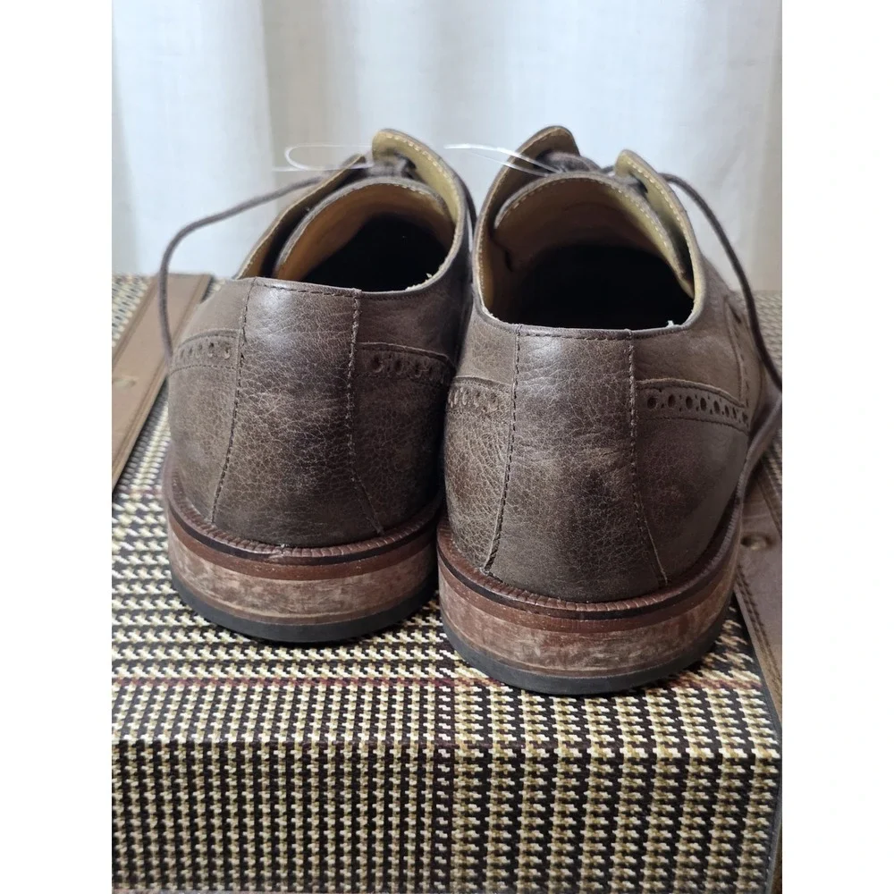 Cole Haan Men 9 M Carter Grand Wing Chestnut Grain Brown Leather $178 C14199